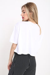 Cropped Savage Slogan Printed T Shirt