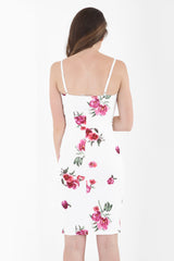 Lace Insert Floral Print Strappy Dress