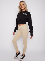 Stretchy High Waisted Ribbed Leggings
