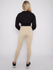 High Waist Stretchy Ribbed Leggings