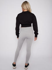 High Waist Stretchy Ribbed Leggings