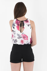 Playsuit de estampado de estampado floral de acuarela para acuarela