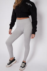 High Waist Stretchy Ribbed Leggings