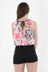 Chiffon Overlay Spring Floral Print Playsuit