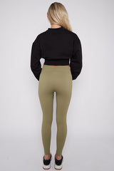 High Waist Stretchy Ribbed Leggings