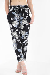 Bloemenprint papieren tas taille broek