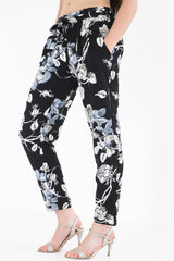Bloemenprint papieren tas taille broek