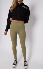 High Waist Stretchy Ribbed Leggings