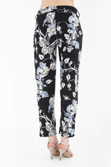 Bloemenprint papieren tas taille broek
