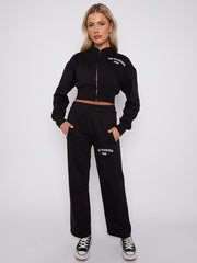 Geborduurd San Francisco Zip Up Fleece Coörde