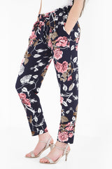 Bloemenprint papieren tas taille broek