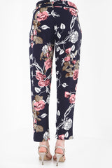 Bloemenprint papieren tas taille broek