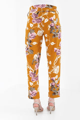 Bloemenprint papieren tas taille broek