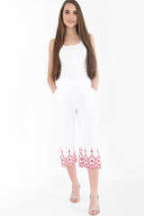 Embroidered Hem Culottes