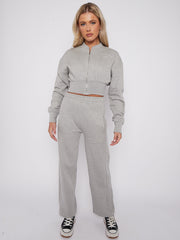 Geborduurd San Francisco Zip Up Fleece Coörde