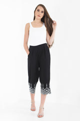 Embroidered Hem Culottes