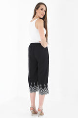 Embroidered Hem Culottes
