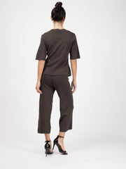 Olivia Tie Detail Top & Cropped Pants Loungewear Set