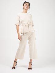 Olivia Tie Detail Top & Cropped Pants Loungewear Set
