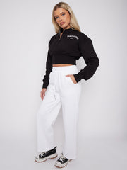 Pantalones de lana de pierna ancha