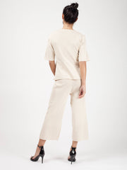 Olivia Tie Detail Top & Cropped Pants Loungewear Set