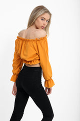 Key Hole Bust Bardot Crop Top