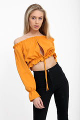 Key Hole Bust Bardot Crop Top
