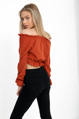 Key Hole Bust Bardot Crop Top