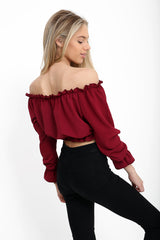 Key Hole Bust Bardot Crop Top