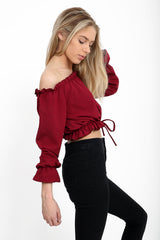 Key Hole Bust Bardot Crop Top