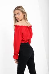 Key Hole Bust Bardot Crop Top