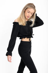 Key Hole Bust Bardot Crop Top