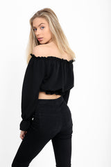 Key Hole Bust Bardot Crop Top