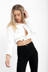 Key Hole Bust Bardot Crop Top