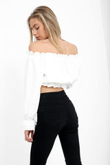 Key Hole Bust Bardot Crop Top