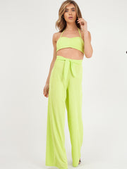 Ribbed Tie-up Bralet & Trouser Co-ord Set
