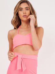 Ribbed Tie-up Bralet & Trouser Co-ord Set