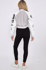 PU Cropped Varsity Jacket