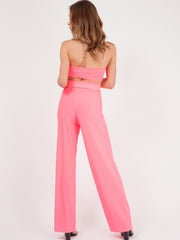 Ribbed Tie-up Bralet & Trouser Co-ord Set