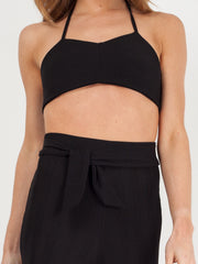 Ribbed Tie-up Bralet & Trouser Co-ord Set