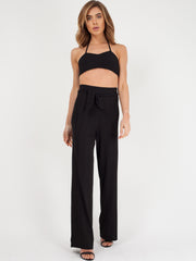 Ribbed Tie-up Bralet & Trouser Co-ord Set