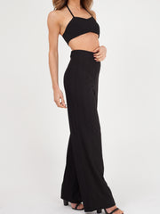 Ribbed Tie-up Bralet & Trouser Co-ord Set