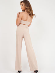 Ribbed Tie-up Bralet & Trouser Co-ord Set