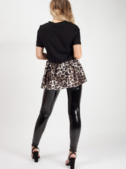 Leopard Print Frill Hem Top