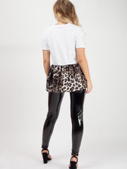 Leopard Print Frill Hem Top