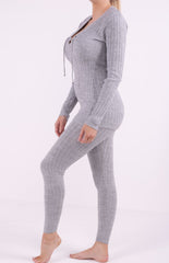 Metallic Lurex Ribbed Knitted Loungewear Coordinate