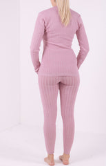 Metallic Lurex Ribbed Knitted Loungewear Coordinate