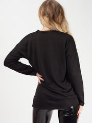 Woven Knit Tie Knot Top