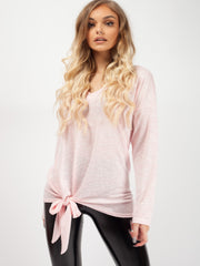 Woven Knit Tie Knot Top