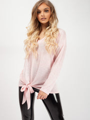 Woven Knit Tie Knot Top